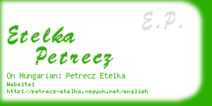 etelka petrecz business card